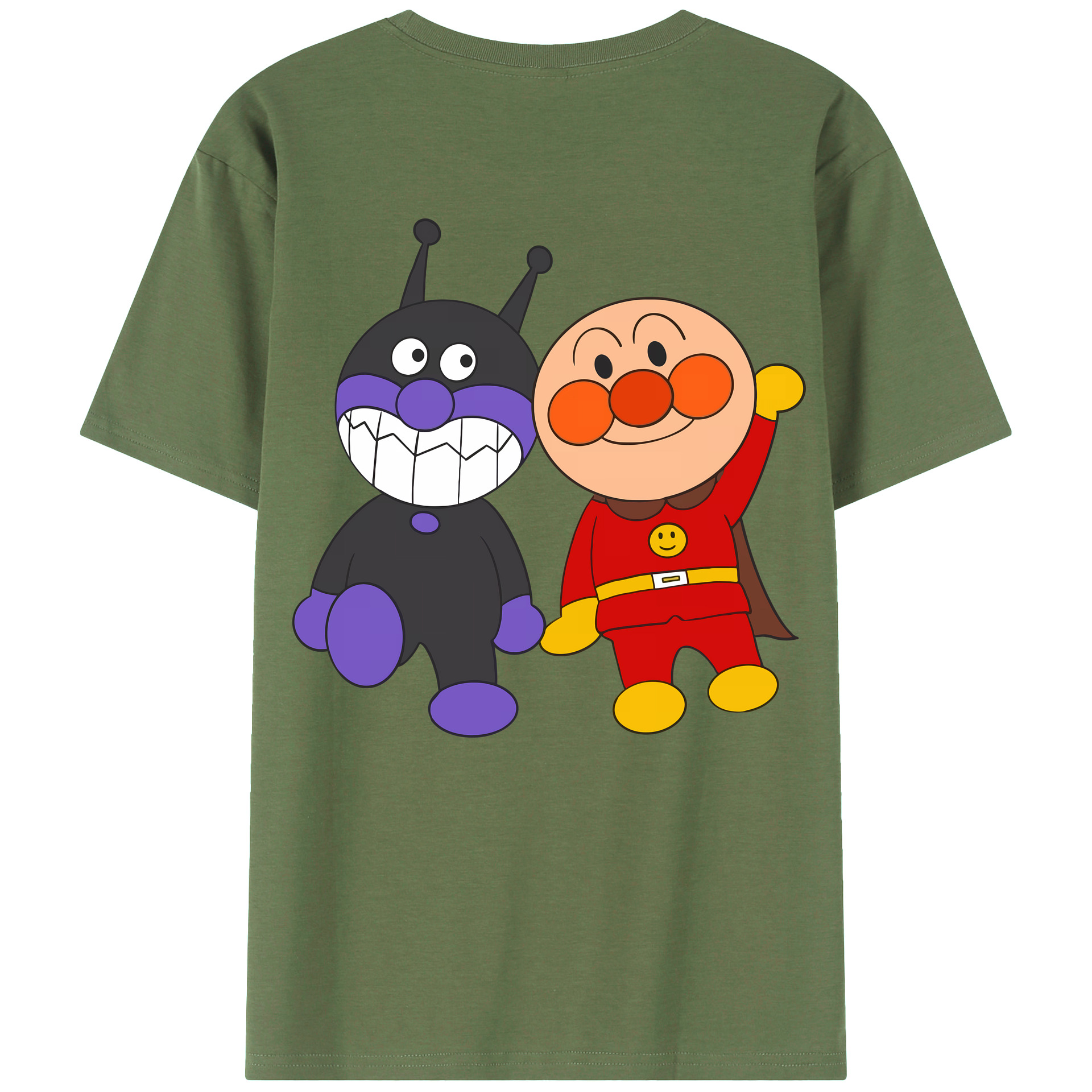 （画像用） アンパンマン Anpanman 綿100％ メンズ半袖Tシャツ（バックプリント） 通気性